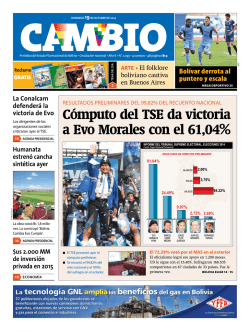 Cómputo del TSE da victoria a Evo Morales con el 61,04% - Cambio