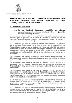 Orden del día de la Comisión Permanente del CGPJ de 14 de