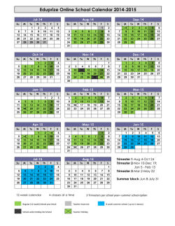 Eduprize Online School Calendar 2014-2015 - EDUPRIZE Schools