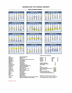 Calendar Snapshot - Schenectady City School District