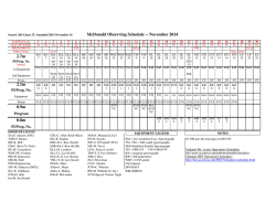 2.1m McDonald Observing Schedule -- November 2014 2.7m 0.9m