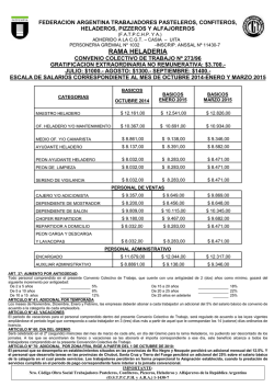 Escala Octubre 2014 - Sindicato de Pasteleros - Jujuy