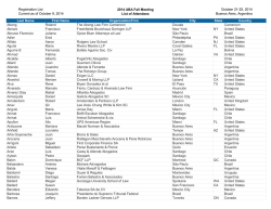Registration List Current as of October 9, 2014 2014 - Shop ABA
