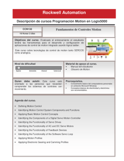 CCN130 Fundamentos de Controles Motion utilizando RSLogix 5000