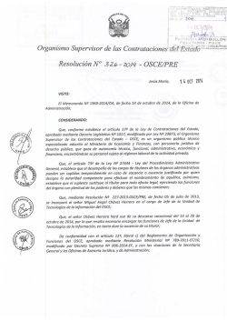 Resolución Nº 326-2014-OSCE-PRE