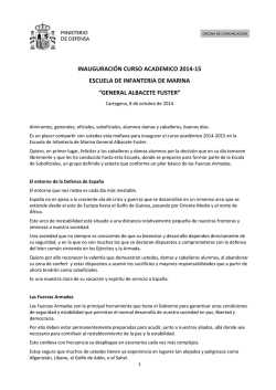 Morenés inaugura el curso 2014-2015 en la EIMGAF - Ministerio de