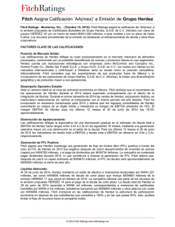 a Emisi&oacute;n de Grupo Herdez - Fitch Ratings M&eacute;xico