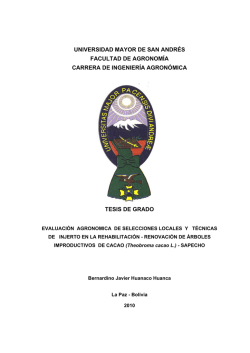 universidad mayor de san andr&eacute;s facultad de agronom&iacute;a carrera de