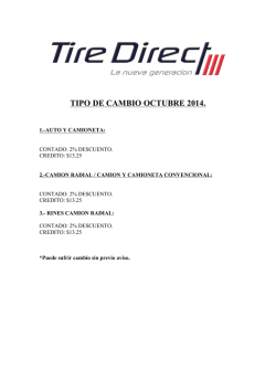 TIPO DE CAMBIO OCTUBRE 2014. - Tire Direct
