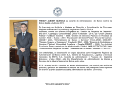 Freddy Acebey Quiroga - Banco Central de Bolivia