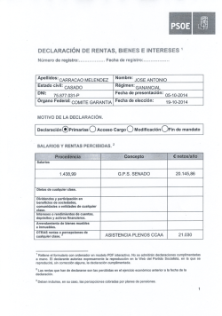 DECLARACIÓN DE RENTAS, BIENES E INTERESES  - PSOE