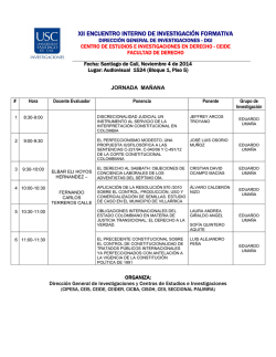 XII ENCUENTRO INTERNO DE INVESTIGACI&Oacute;N FORMATIVA - USC