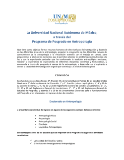 convocatoria doctorado en antropología - Coordinación de Estudios