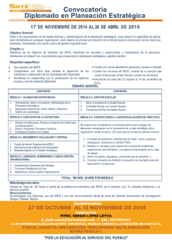 Convocatoria Diplomado en Planeaci&oacute;n Estrat&eacute;gica - SNTE
