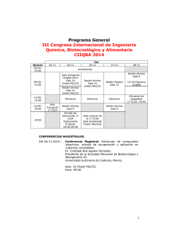 Programa General III Congreso Internacional de Ingeniería Química