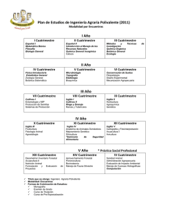 Plan de Estudios de Ingeniería Agraria Polivalente (2011) I Año II