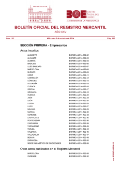 Sumario del BORME núm 192 de Miércoles 8 de octubre - BOE.es