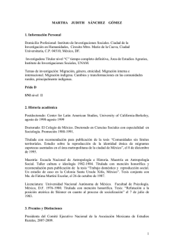 MARTHA JUDITH SÁNCHEZ GÓMEZ - Páginas Personales UNAM