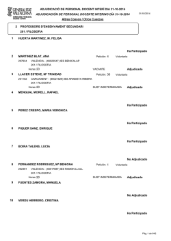 ADJUDICACI&Oacute; DE PERSONAL DOCENT INTER&Iacute; DIA 31-10-2014