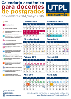 Postgrados: Calendario académico docentes noviembre 2014 - UTPL
