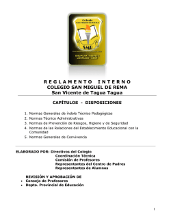 Reglamento Interno - Colegio San Miguel de REMA
