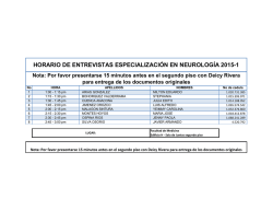 horario de entrevistas especialización en neurología 2015-1