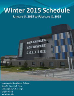 View the Winter Schedule - Los Angeles Southwest College