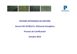 Lic. Raúl Meder El proceso de certificación de la norma ISO 50.001
