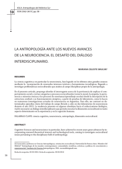 10 LA ANTROPOLOGÍA ANTE LOS NUEVOS AVANCES DE LA