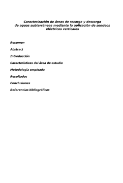 Caracterizaci&oacute;n de &aacute;reas de recarga y descarga de aguas