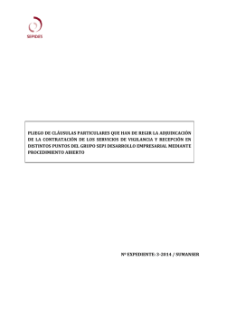 Nº EXPEDIENTE: 3-2014 / SUMANSER PLIEGO DE - Sepides