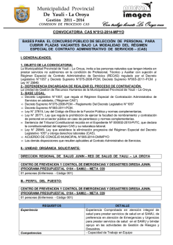 BASES CAS 012-2014 UGRRHH - Municipalidad Provincial de