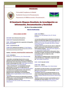 III Seminario Hispano Brasileño de investigación en Información