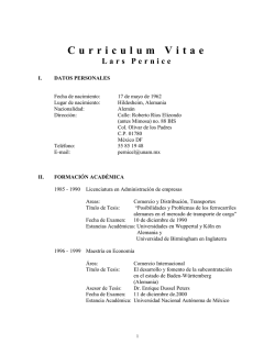 Curriculum Vitae Lars Pernice - Páginas Personales UNAM