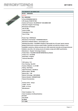 VALUERAM KIT 1GB 400MHZ DDR Modelo : AMKIN5068 Agotado