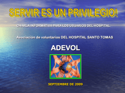 Conferencia de ingreso a ADEVOL - Hospital Santo Tomás
