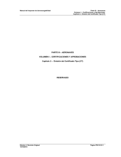 PARTE III – AERONAVES VOLUMEN I – CERTIFICACIONES Y
