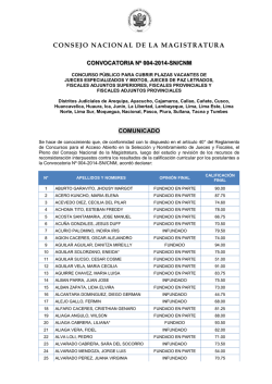 Ver comunicado - Consejo Nacional de la Magistratura