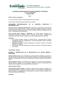X JORNADAS INTERNACIONALES EN DERECHO MINERO Y
