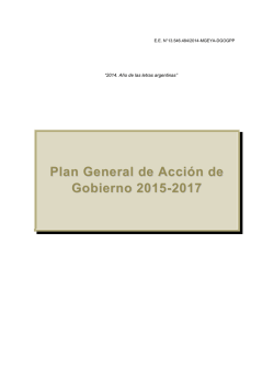 Plan General de Acción de Gobierno 2015-2017 - Ciudad