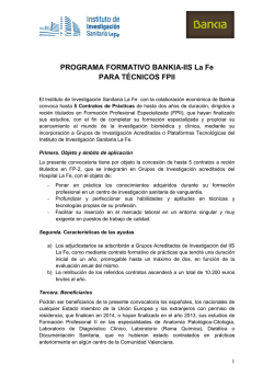 bases - Instituto de Investigaci&oacute;n Sanitaria La Fe