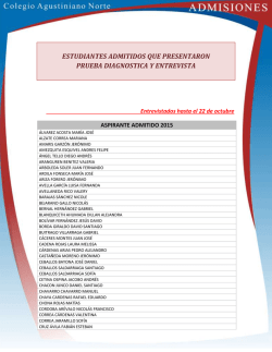 Lista Admitidos 2015 - Agustiniano Norte