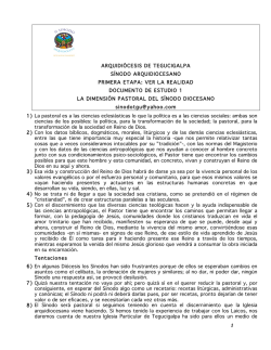 la realidad documento de estudio 1 - Arquidiócesis de Tegucigalpa