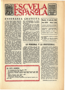Escuela espa&ntilde;ola - A&ntilde;o XXVI, n&uacute;m. 1453, 15 de julio de 1966