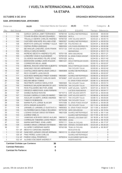 i vuelta internacional a antioquia 1a etapa - ciclismo master en