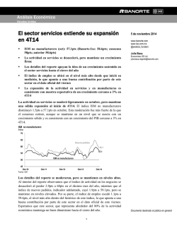 El sector servicios extiende su expansión en 4T14 - Casa de Bolsa