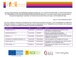 ! LISTADO PROVISIONAL DE EMPRESAS BENEFICIARIAS - EOI