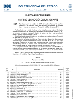 Disposici&oacute;n 10327 del BOE n&uacute;m. 246 de 2014 - BOE.es