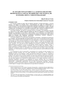 II, 4, 81-, Brewer. EL ESTADO TOTALITARIO Y LA AUSENCIA DE