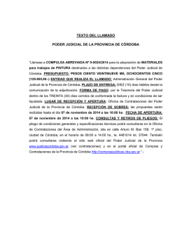 Convocatoria - Gobierno de la Provincia de Córdoba